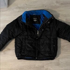 Calvin Klein Jeans Black Puffer Jacket with Blue Interior